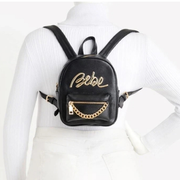 NWOT Bebe Gianna Backpack - Black/Gold